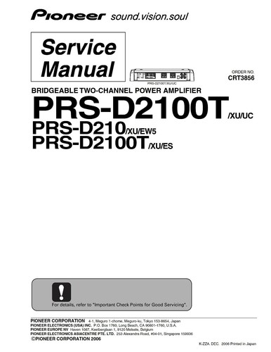 Service manuel instructions - manuel, d'instructions