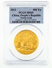 2013 Chine 1 Oz. Panda En Or 500 Yuan Évalué Par PCGS Comme MS69