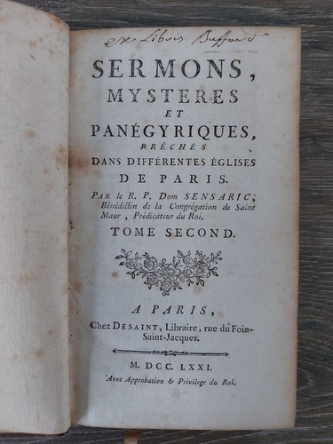 Livre ancien 1721 sermons - ancien,