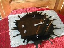 Pendule Murale à Quartz Design Tache d'Encre Déco Loft Horloge T.Bon Etat Rare