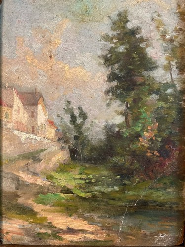 Belle peinture huile - , sur