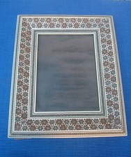 V65 Très Beau Cadre Bois Marqueterie Orientale Perse Syrie Décor Géométrique