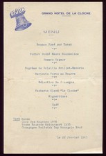 ancien menu Dijon Grand Hôtel