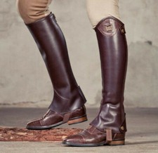 Guetres Chaps Équitation B VERTIGO taille S marron cuir et croco  NEUF !!!