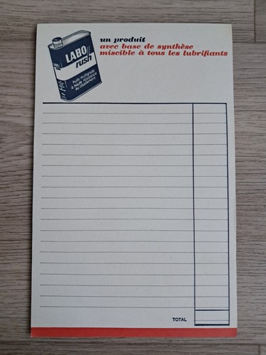 Ancien bloc note publicitaire