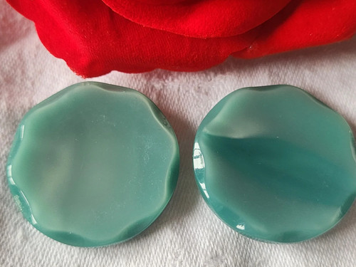Duo gros boutons vintage - , bleu