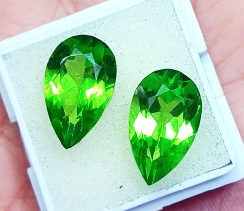 Naturel peridot poire coupe - coupe, 8
