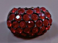 Taille 50 Bijou Bague AGATHA PARIS Gemstone Silvertone Cocktail Ring