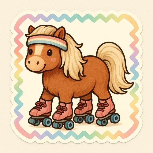 Poney shetland sur patins - shetland,