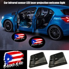 2pcs Puerto Rico Flag Logo Car