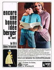 PUBLICITE ADVERTISING 074  1969  BERGER DU NORD   laines