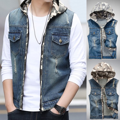 Gilet jean distressé à - jean,