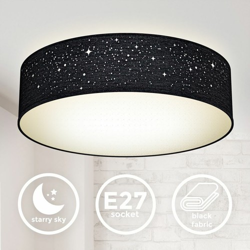 Plafonnier tissu noir avec