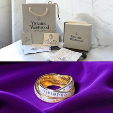 Vivienne Westwood London Logo Ring – Gold & White – EU 57 / Ø18.1mm