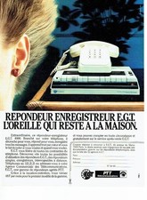 PUBLICITE ADVERTISING 027  1982  PTT Télécommunications répondeur enregistreur E