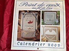 Point De Croix Au Fil De L’an Calendrier 2002 au fil de l'ange , bleu de Chine..