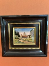 CADRE EMAUX BOMBE DE LIMOGES SIGNE GRAFEUIL