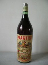Ancienne bouteille Martini factice de bistrot estaminet en verre de 32,3 cm