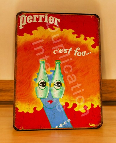 Plaque métal perrier - plaque,