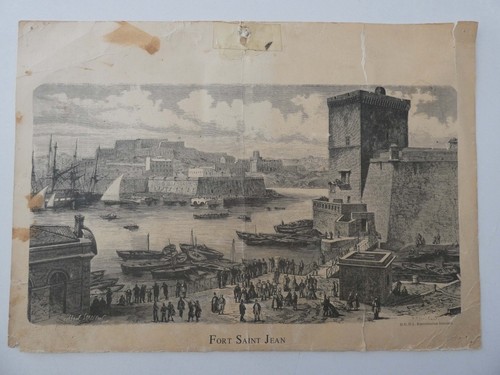 Gravure marseille fort saint - fort,