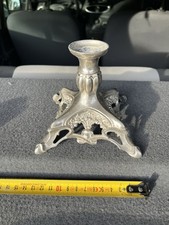 Bougeoir Ancien Art Deco Pied Lampe Métal Argenté ? Argent ? 