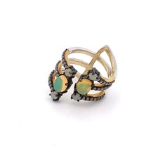 Bague opale bague en diamant