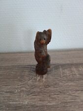 Ours forêt noire Sculpture Bois Yeux Sulfure Noir XIXème