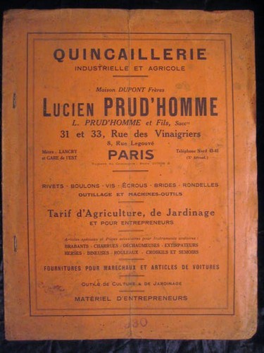 Catalogue 1930 quincaillerie - catalogue,