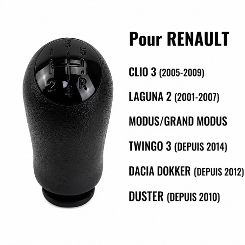 Pommeau levier vitesse noir - levier,
