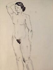 Très Beau Dessin Encre ancien femme art Début XXe Dlg André Derain A Identifier