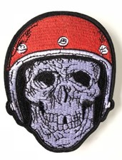 ECUSSON PATCH BRODE THERMOCOLLANT TETE DE MORT CASQUE MOTO BIKER SKULL !!