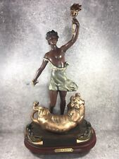XIXe REGULE POLYCHROME STATUE SCULPTURE ORIENTALISTE GLOIRE AU VAINQUEUR GUILEAU