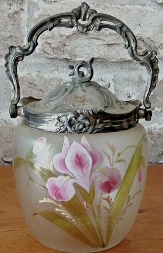 Pot biscuits verre emaille - pot,