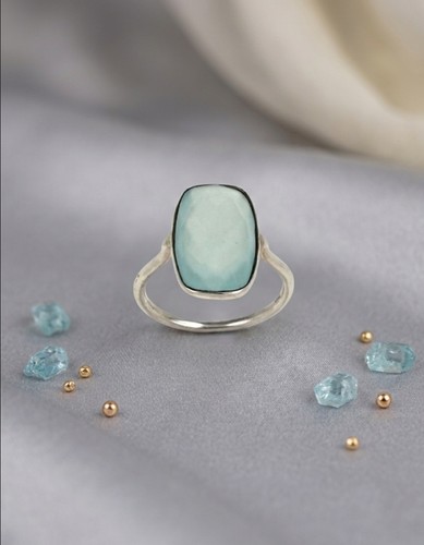 Superbe aigue marine bague - aigue-marine,