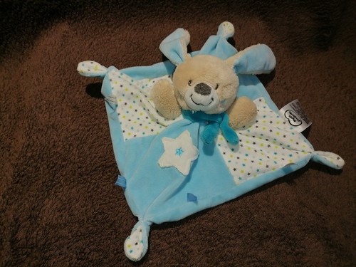 Doudou plat lapin beige - , bleu