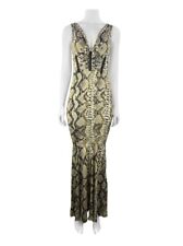 Blumarine 100% Silk Snake Print Crocodile Print Lizard Print Maxi Dress