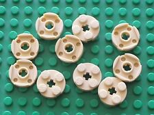 10 x LEGO Tan round plate 4032