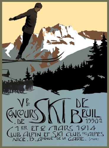 Affiche poster ski beuil - poster,