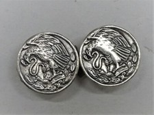 -BELLE PAIRE BOUTONS de MANCHETTES ROND ARGENT STERLING 925 tige bouton ALPACA