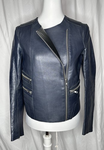 Blouson maje cuir bleu - maje,