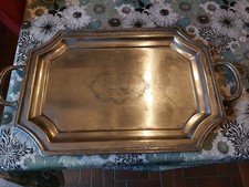 Ancien Plateau De Service En Métal Argenté cafe des delices