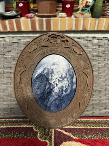 Ancien cadre ovale - , bois