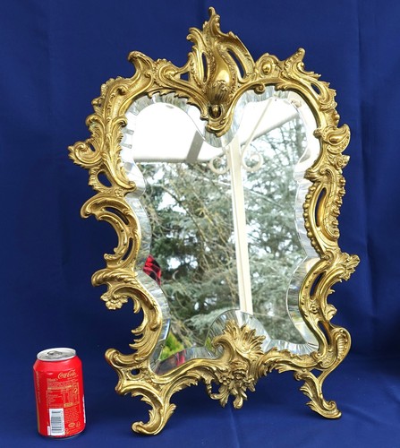 Miroir table bronze dore - table,