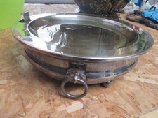 chauffe plat en métal argenté diametre 27,5cm poids 1kg100