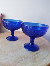 Lot de 2 coupelles à desserts / fruits bleu cobalt  Luminarc France