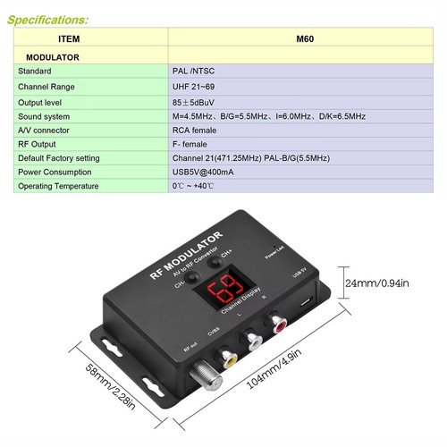 Modulateur m60 - modulateur, rf