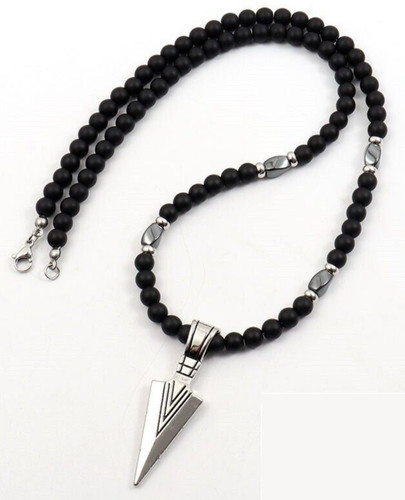Collier perles 64cm agate - 64cm,