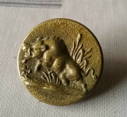 Ancien bouton chasse doré - ancien,
