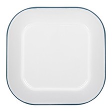 1x Vert 24.5cm x 24.5cm Carré Blanc Plaque de Cuisson en émail Four Grillage