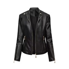 Blouson moto motard femme noir